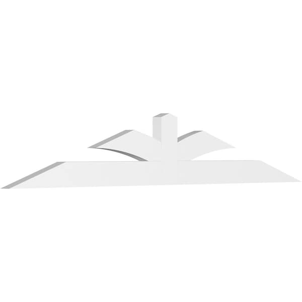 Ekena Millwork Richland Architectural Grade PVC Gable Bracket, 72"W x 12"H x 2"D x 4"F, 4/12 Pitch GBP072X12X0204RIC00 - main